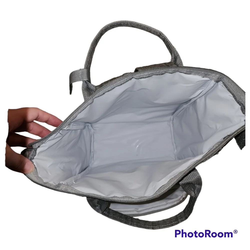 New Light gray insulated diaper bag backpack